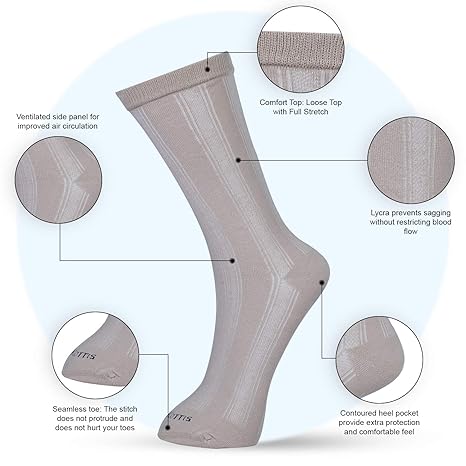 Williwr Bamboo Socks Pack of 5 Unisex for Hypersensitive Skin, Anti Odor Breathable Anti Blister in White, Navy, Grey, Black & Beige Colors