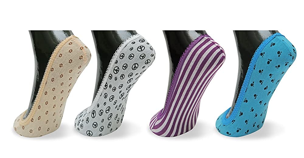 Women Printed Loafer Socks-Pack Of 4pairs