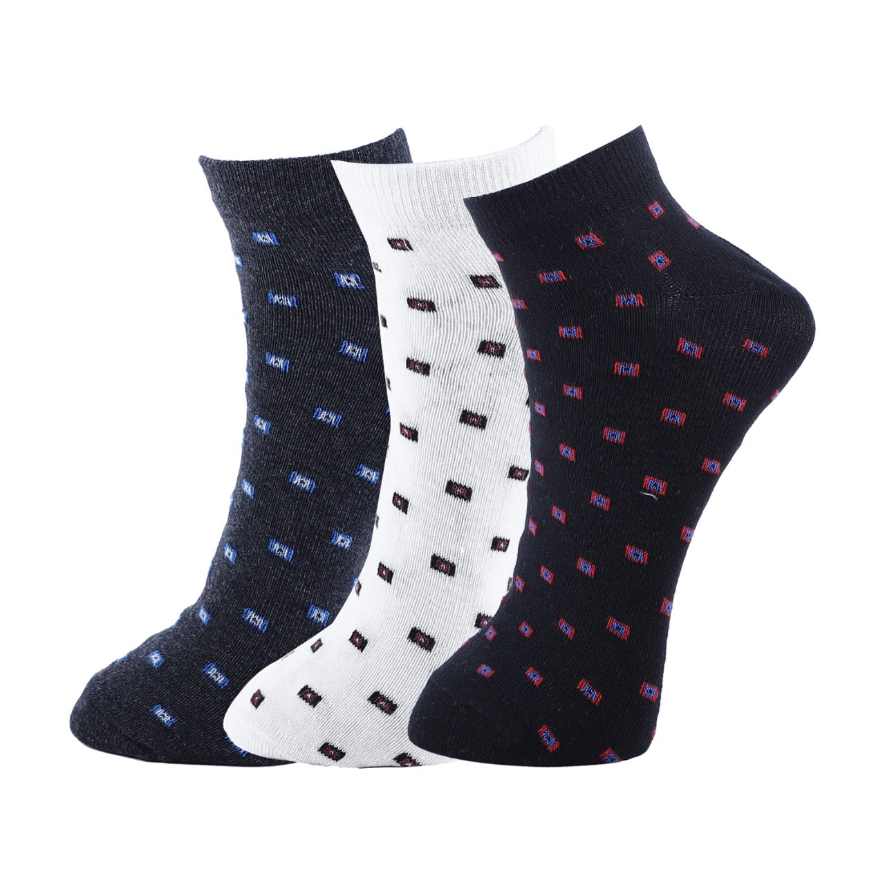 Williwr Men's Non Terry Ankle Length Socks In Self Design, Available In Pack of 3 pairs